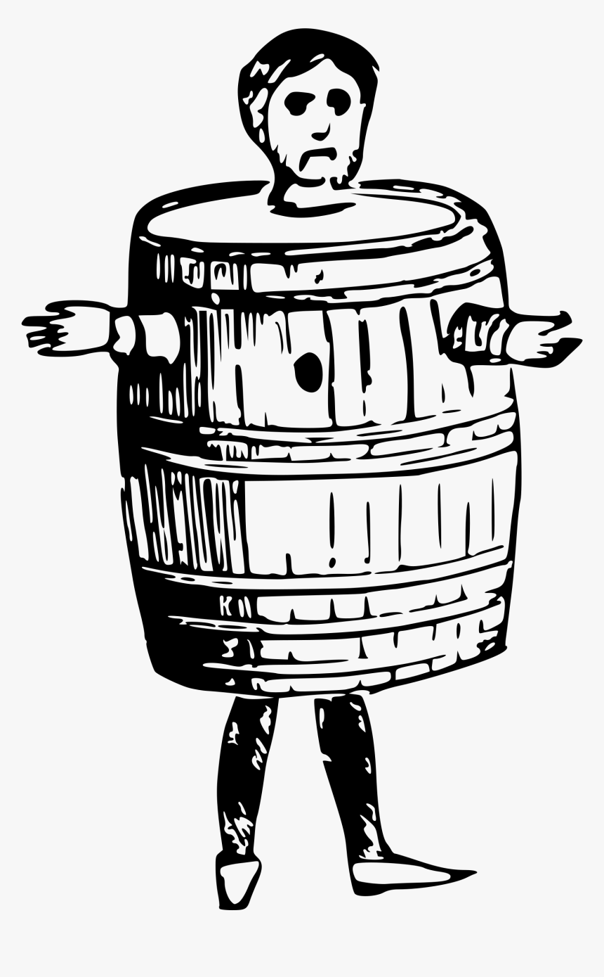 Man In Barrel Clip Arts - Man In Barrel Cartoon, HD Png Download, Free Download