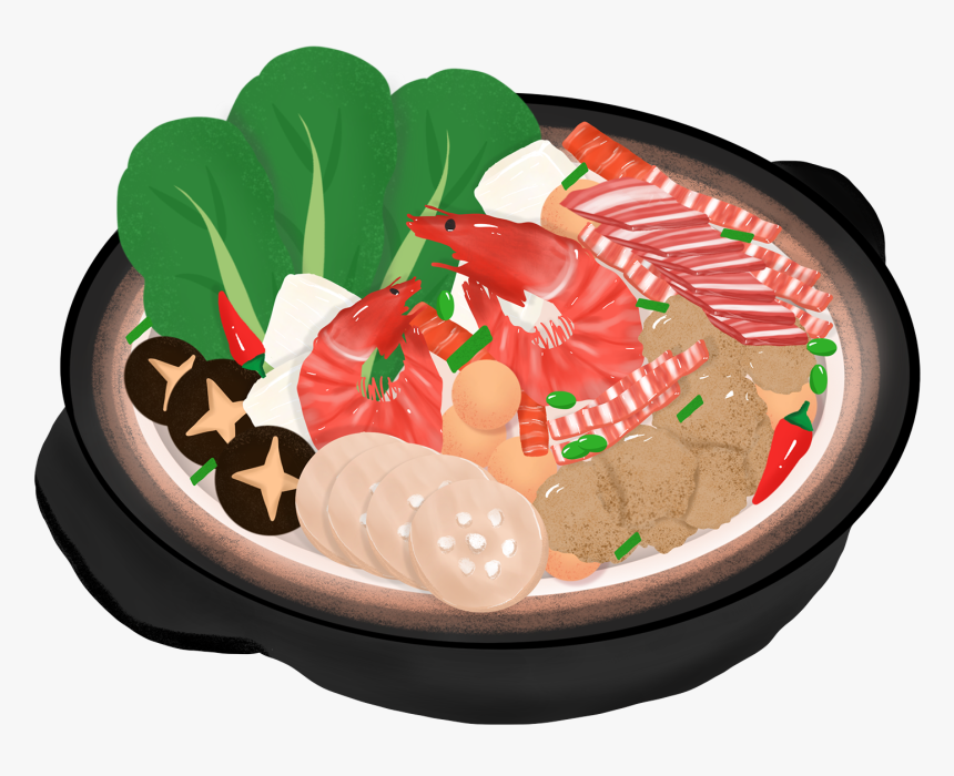 Hot Pot Shiitake Mushroom Element Green Vegetable Png - Hot Pot, Transparent Png, Free Download
