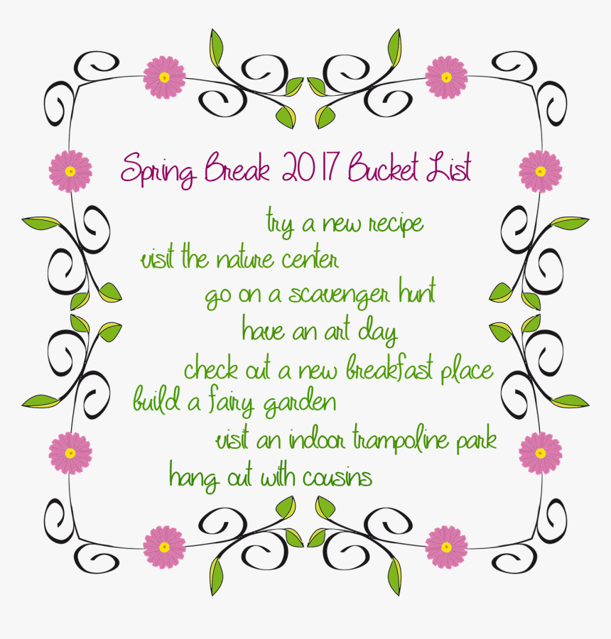 Spring Break Bucket List - Design Borders And Frames, HD Png Download, Free Download