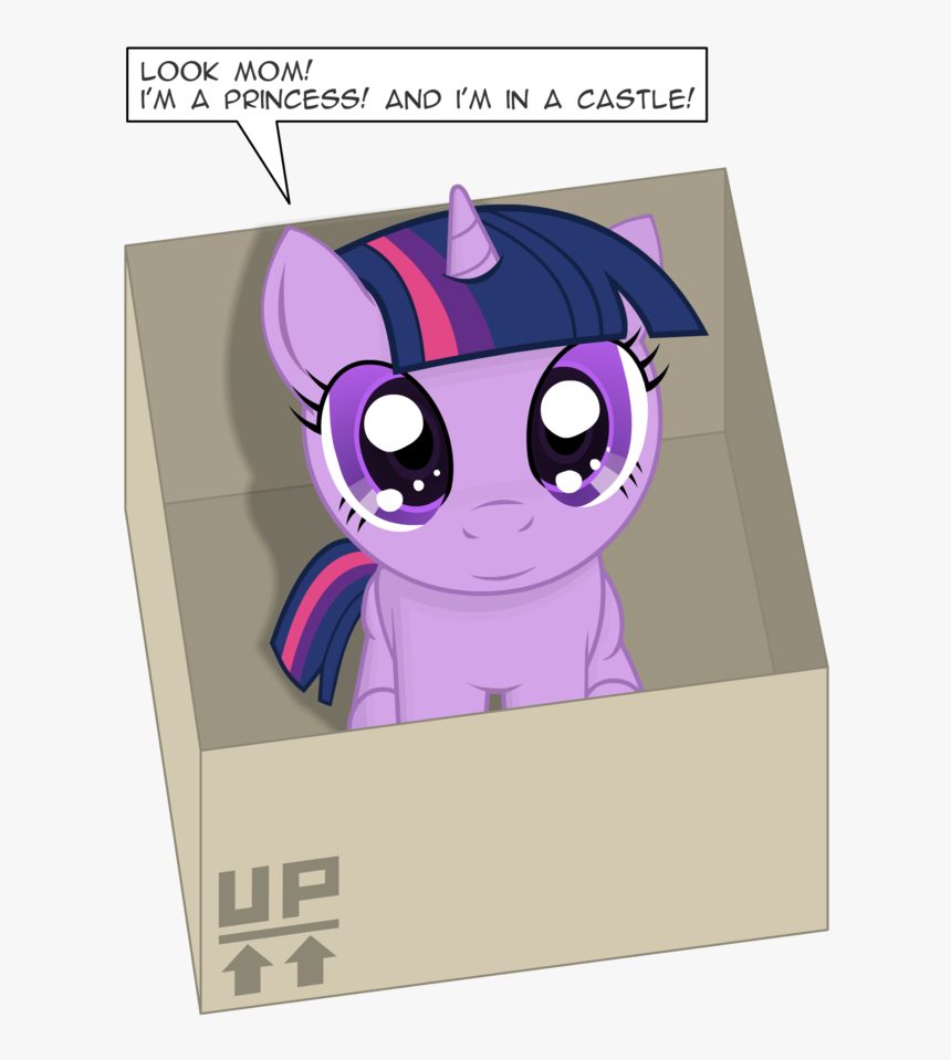 Negasun, Box, Cardboard Box, Cute, Dialogue, Filly, - Mlp Adorable Twilight, HD Png Download, Free Download