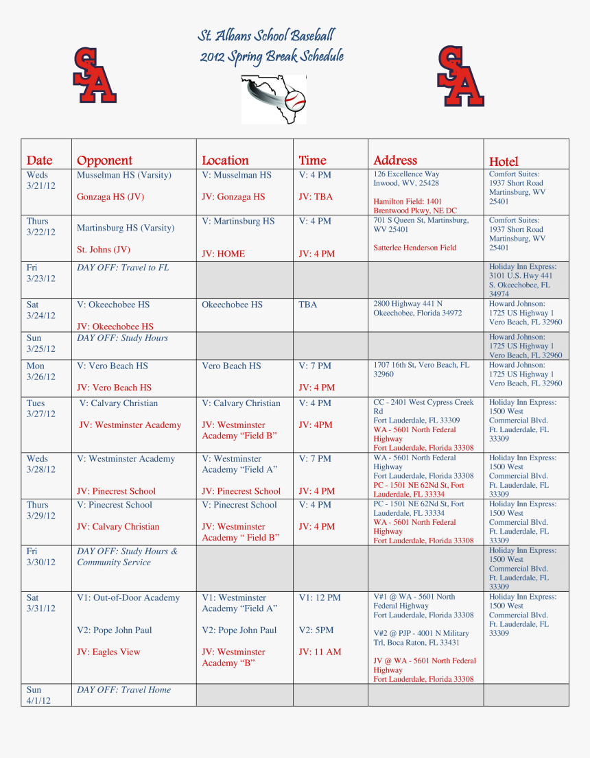 Spring Break Schedule Main Image - Spring Break Schedule, HD Png Download, Free Download