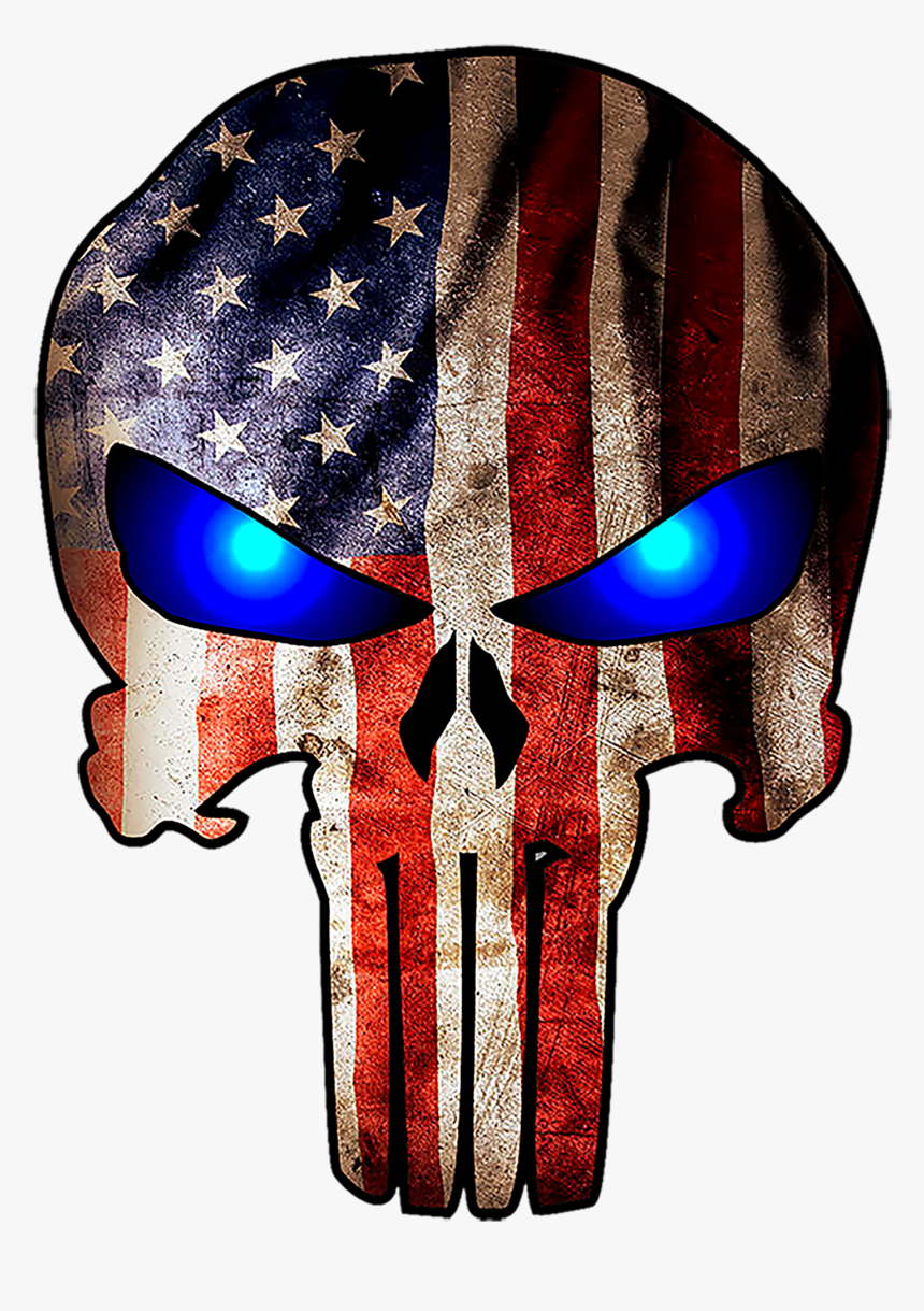 Punisher Skull Us Flag Clipart , Png Download - Flag Punisher Skull Png, Transparent Png, Free Download