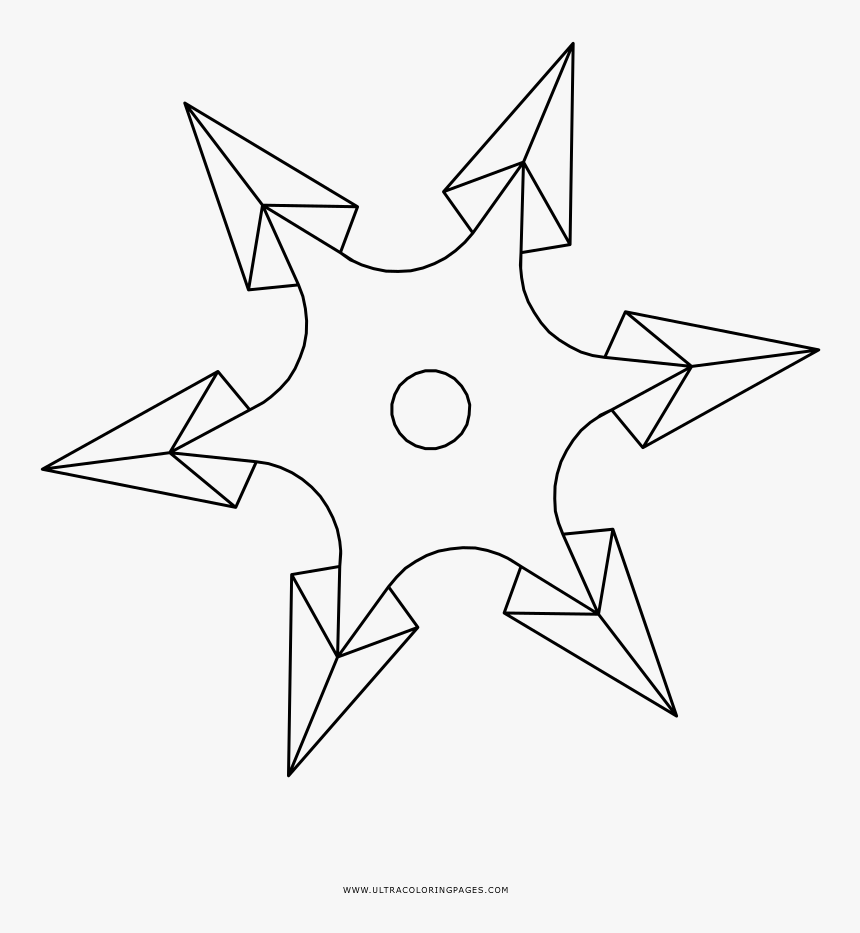 Shuriken Coloring Page - Drawing, HD Png Download, Free Download