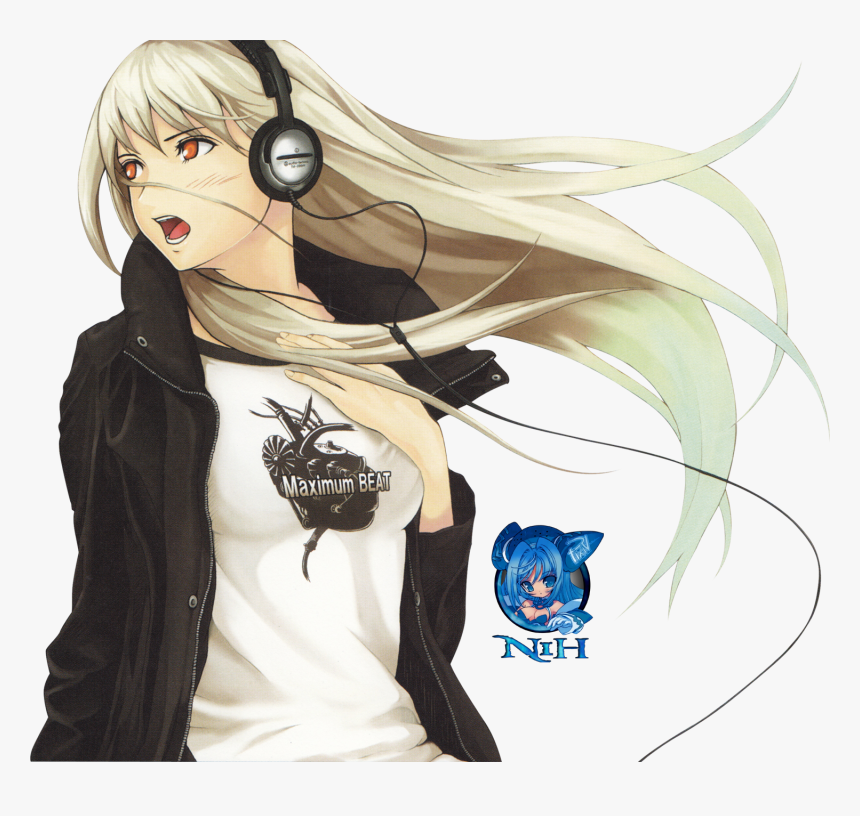 Emo Anime Girl Headphones, HD Png Download, Free Download