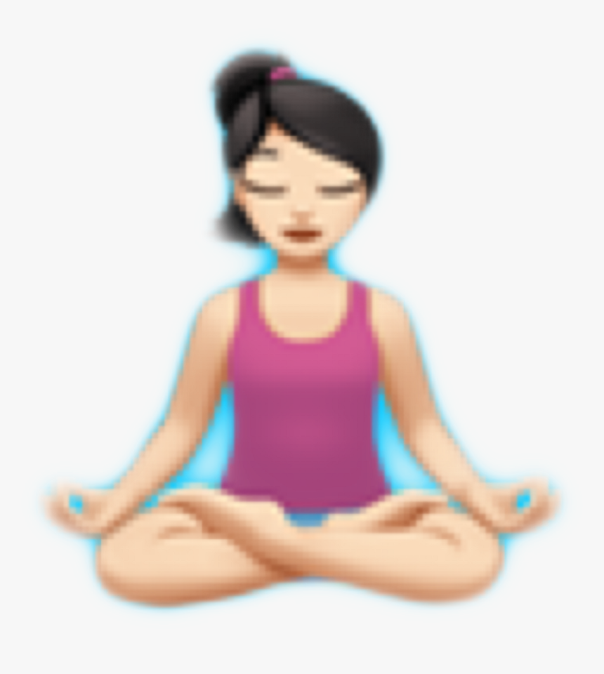 Yoga Medition Meditieren Emoji Hobby Loisir Girl Freeto - Girl Meditating Emoji, HD Png Download, Free Download
