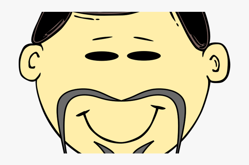 Chinese Man Cartoon Face - Boy Smile Clipart Black And White, HD Png Download, Free Download