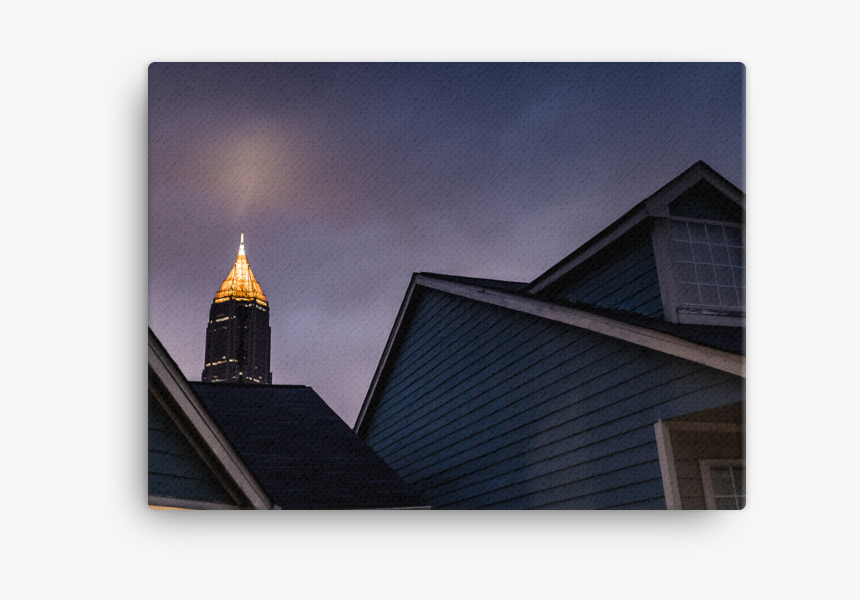 Bank Of America Atlanta Night Sky Canvas Mockup Wall - Cottage, HD Png Download, Free Download