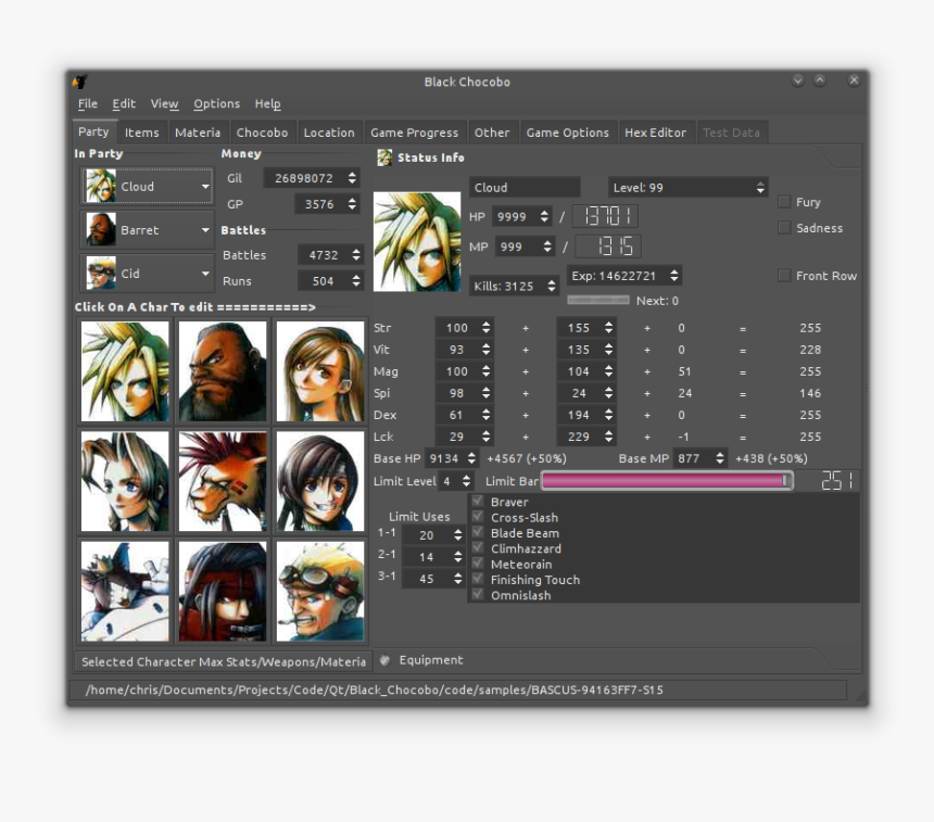 Final Fantasy 7 Save Editor, HD Png Download, Free Download