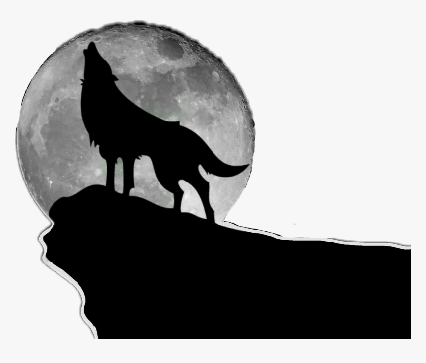 Freetoedit Wolf Moon Silhouette Howling Night Wildlife - Howling Wolf Silhouette Png, Transparent Png, Free Download