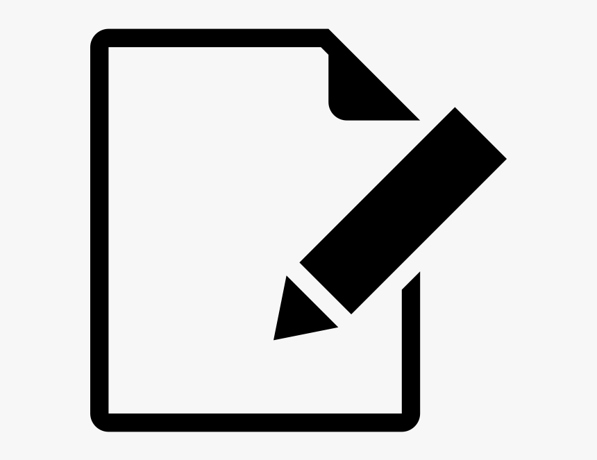 Icon Of A Piece Of Paper With A Pencil As If Writing, HD Png Download, Free Download