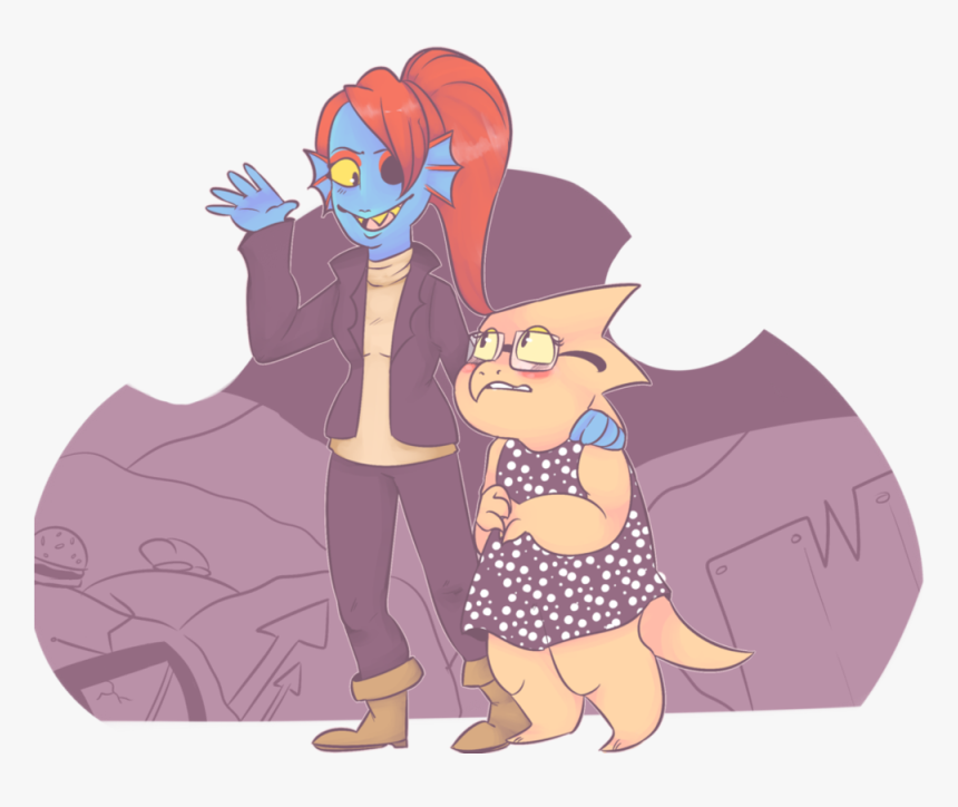 Undertale Spoilers Date By - Undyne And Alphys Date, HD Png Download, Free Download