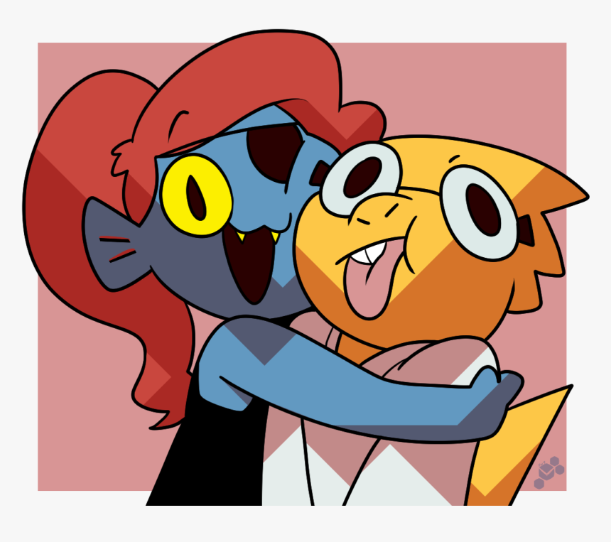 Cartoon Facial Expression Animated Cartoon Clip Art - Alphys And Undyne Hugging, HD Png Download, Free Download