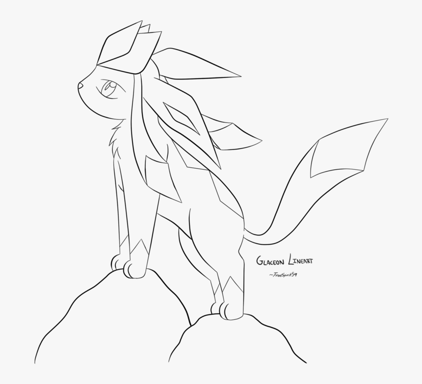 Chibi Glaceon Colouring Pages - Line Art, HD Png Download, Free Download