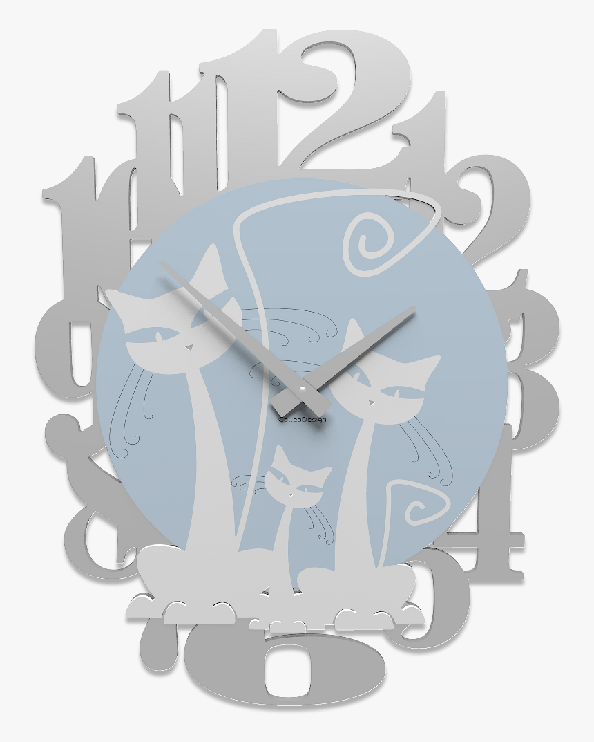 Picture Of Callea Design 3 Cats Modern Wall Clock White - Clock, HD Png Download, Free Download
