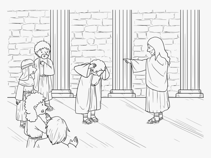 Transparent Kiss Mark Png - Jesus Drives Out An Impure Spirit Drawing, Png Download, Free Download