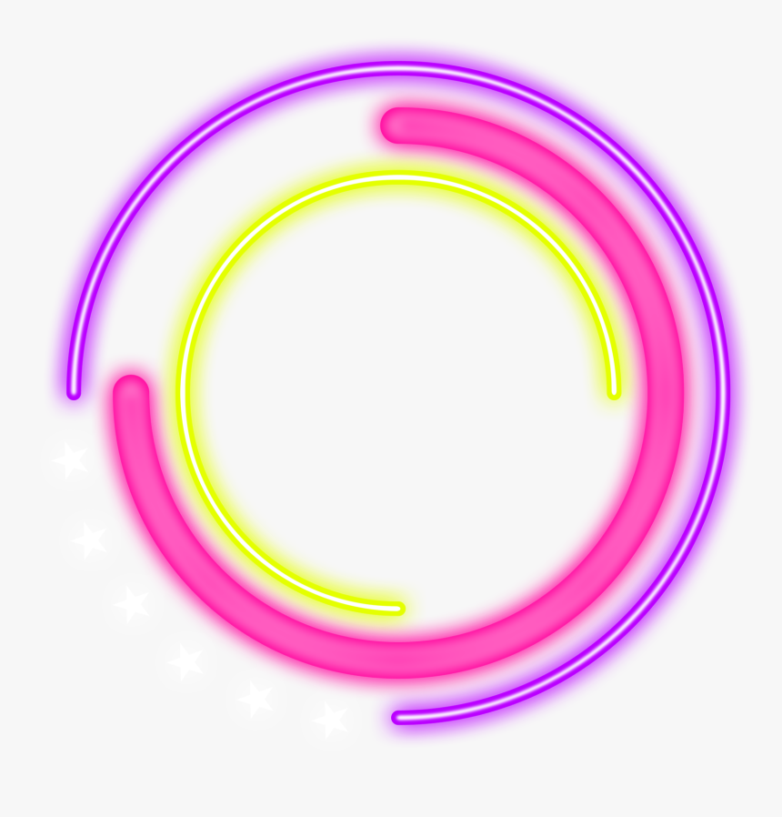 #ftestickers #icon #circle #circles #stars #neon #luminous - Circle, HD Png Download, Free Download