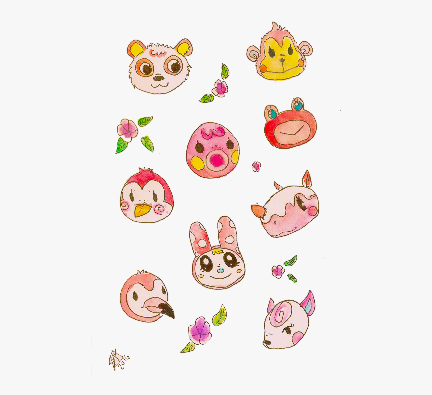 Some Transparent Pink And Blue Animal Crossing - Animal Crossing Digital Stickers, HD Png Download, Free Download