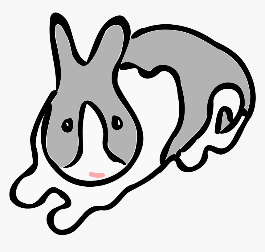 Rabbit Is Sitting At The Ground Clip Arts - Rabbit, HD Png Download, Free Download