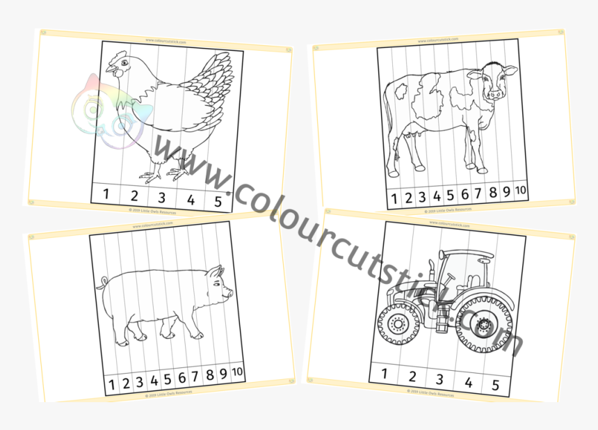 Farm Number Slice Pictures Colouring Cover Ccs - Sketch, HD Png Download, Free Download