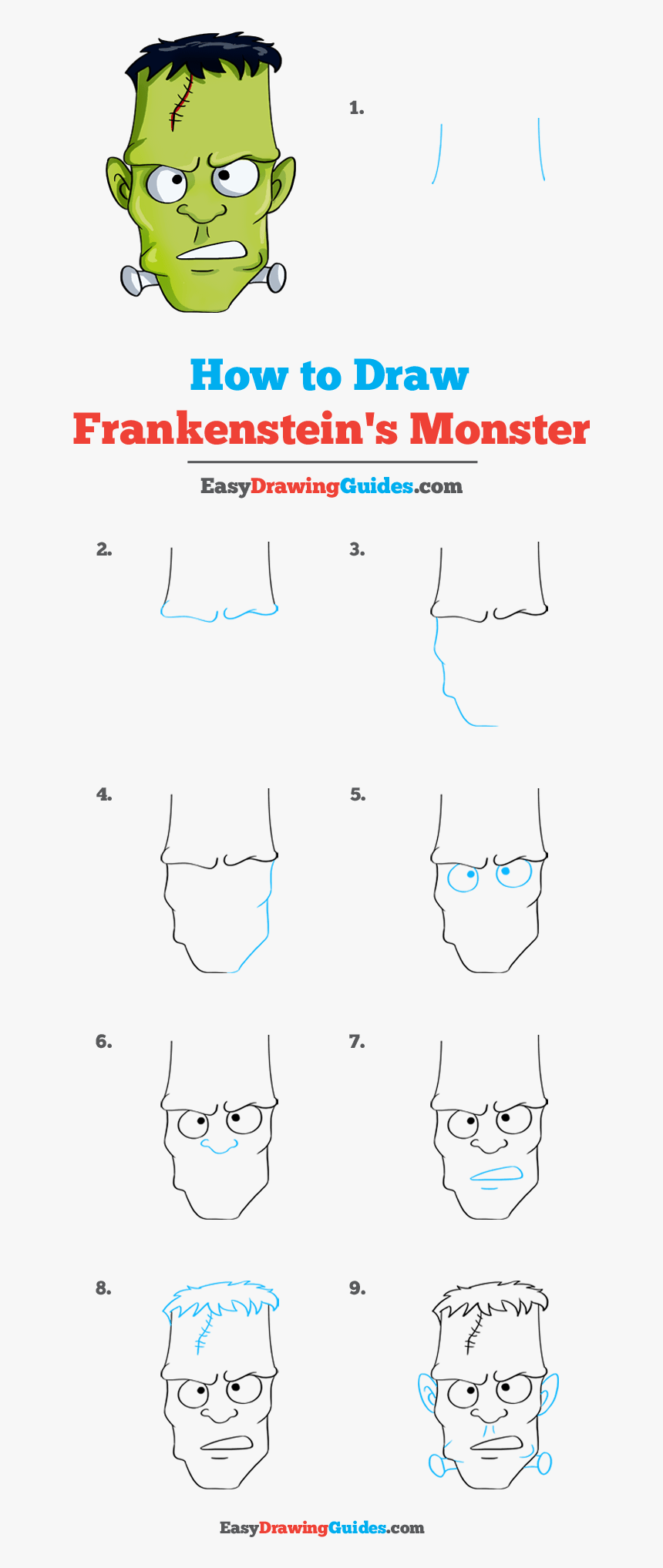 How To Draw Frankenstein"s Monster - Frankenstein Easy Drawing, HD Png Download, Free Download