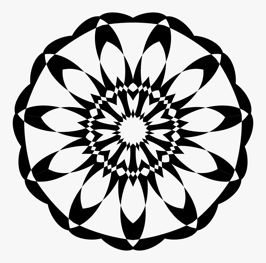 Monochromatic Flower Silhouette - Monochromatic Drawing Black Flower, HD Png Download, Free Download