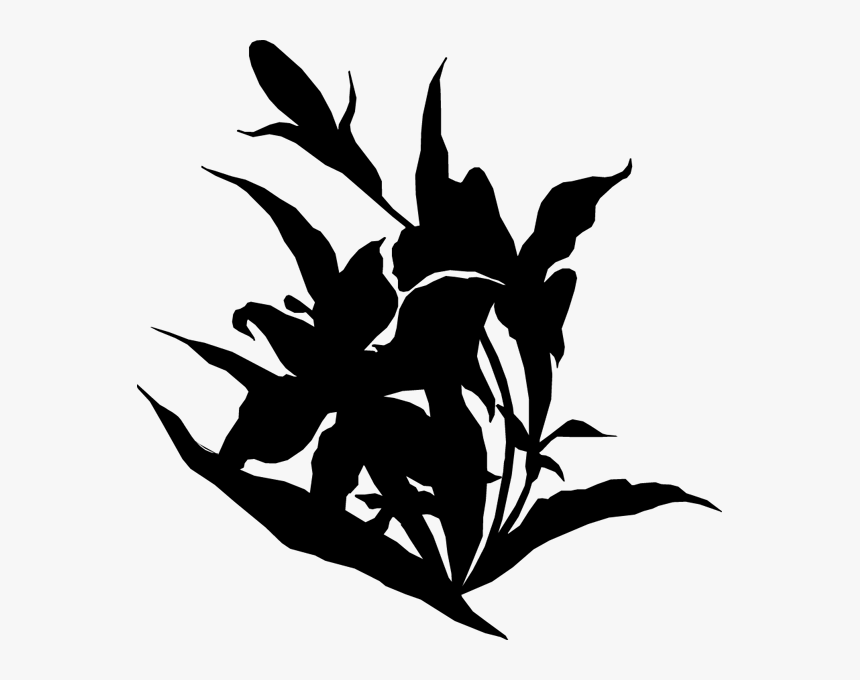 Clip Art Character Black Flower Silhouette - Silhouette, HD Png Download, Free Download