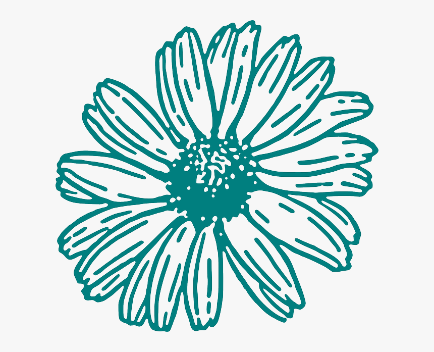 Flower Clipart Teal, HD Png Download, Free Download