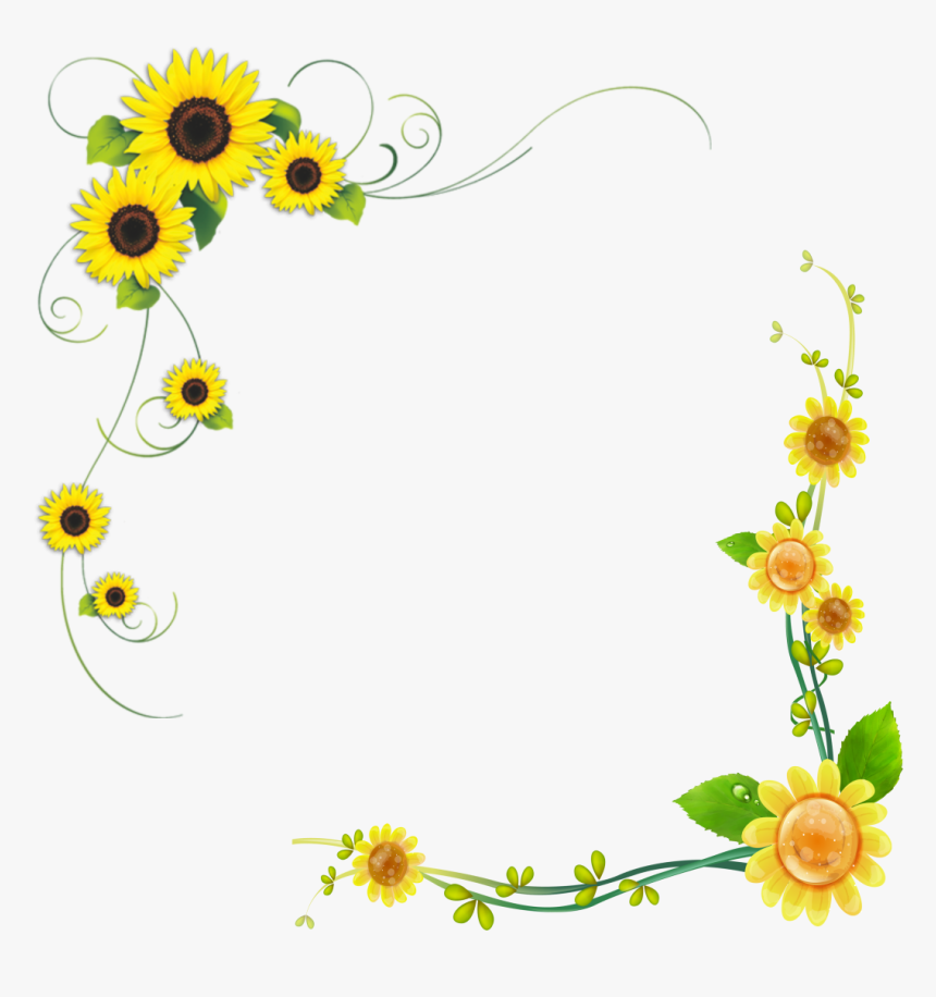 Sunflowers Png Vine - Floral Sunflower Frame Png, Transparent Png, Free Download
