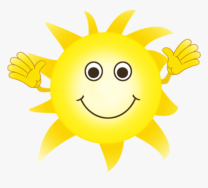 Cartoon Sun Waving And Smiling - Smiley, HD Png Download, Free Download