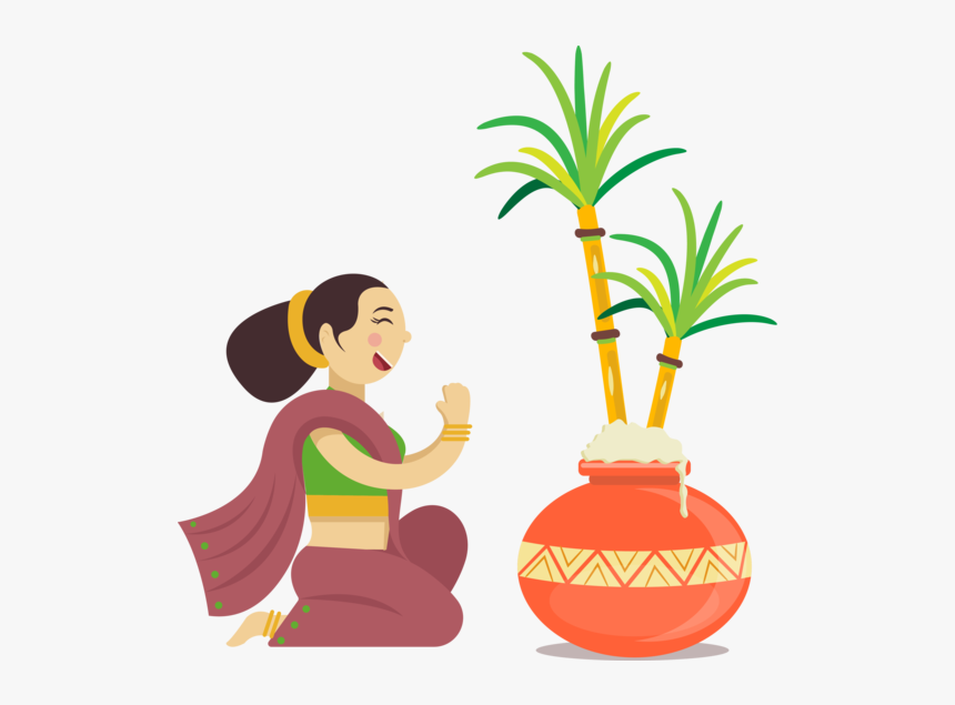 Transparent Pongal Flowerpot Houseplant Palm Tree For - Illustration, HD Png Download, Free Download
