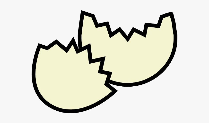 Plain Cracked Easter Egg Transparent Png - Cracked Egg Shell Cartoon, Png Download, Free Download