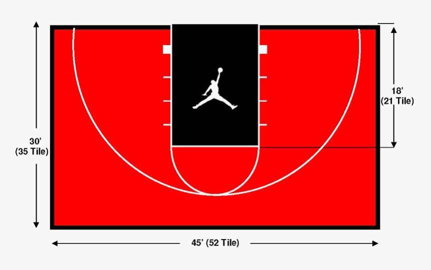 30"x45 - Basketball Half Court Design, HD Png Download, Free Download