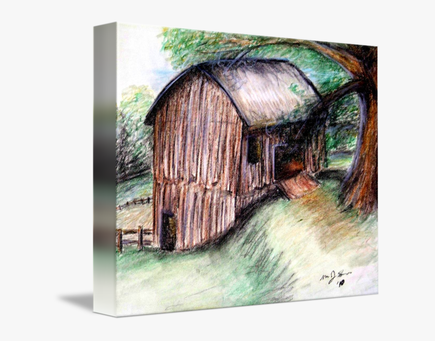 Jpg Black And White Download The Old Barn By Melissa - Painting, HD Png Download, Free Download