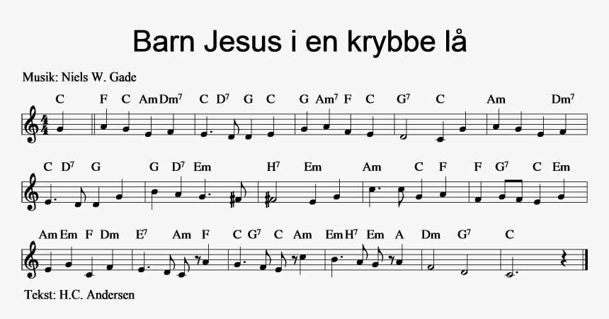 Barn Jesus I En Krybbe Lå - Sheet Music, HD Png Download, Free Download