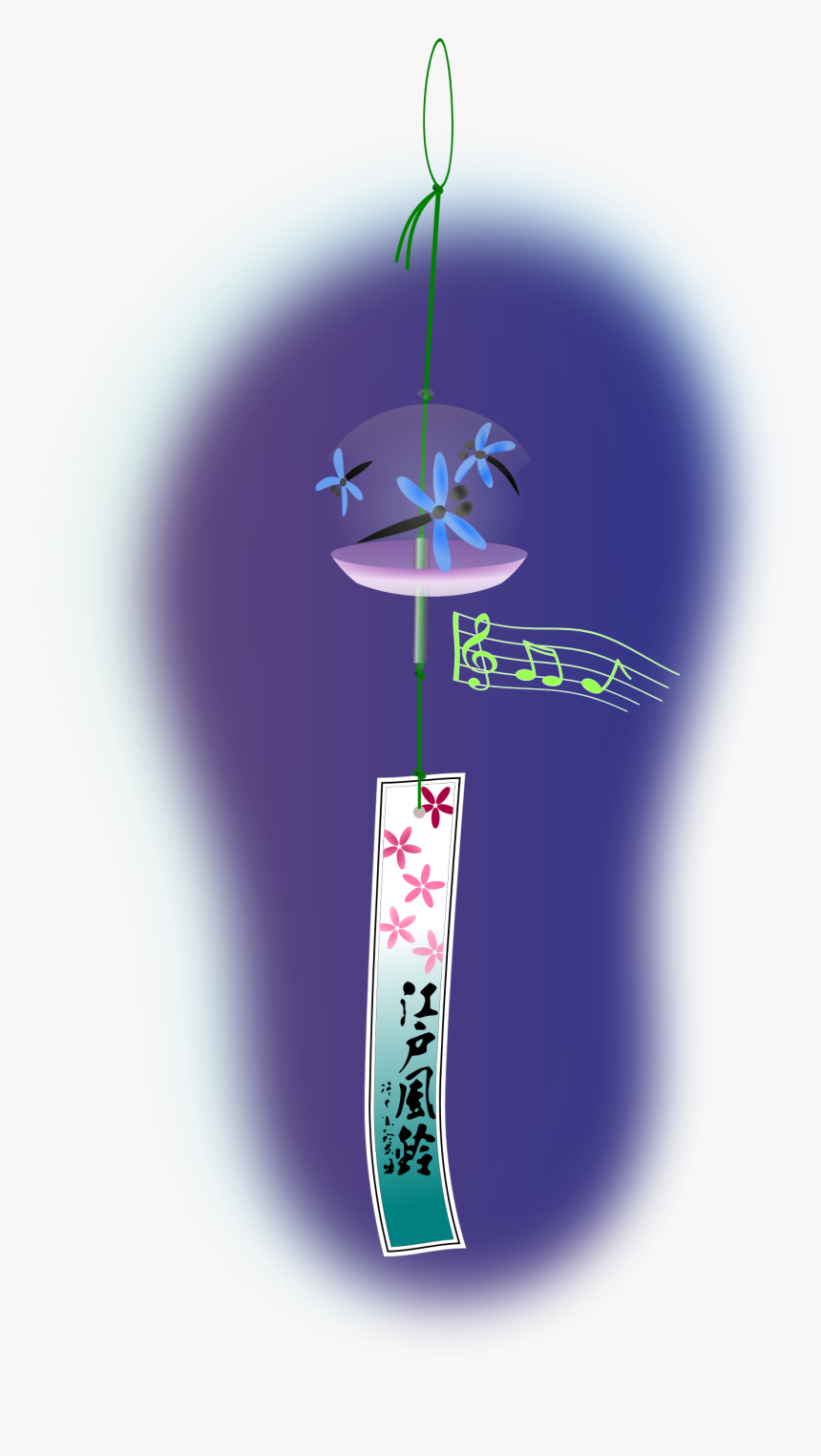 Japanese Wind Chime At Night Clip Arts - Graphic Design, HD Png Download, Free Download