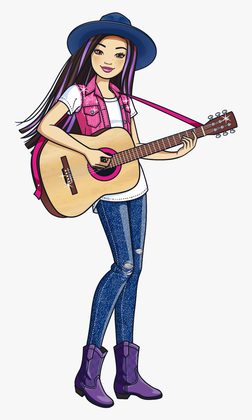 Transparent Barbie Silhouette Png - Barbie With Guitar, Png Download, Free Download