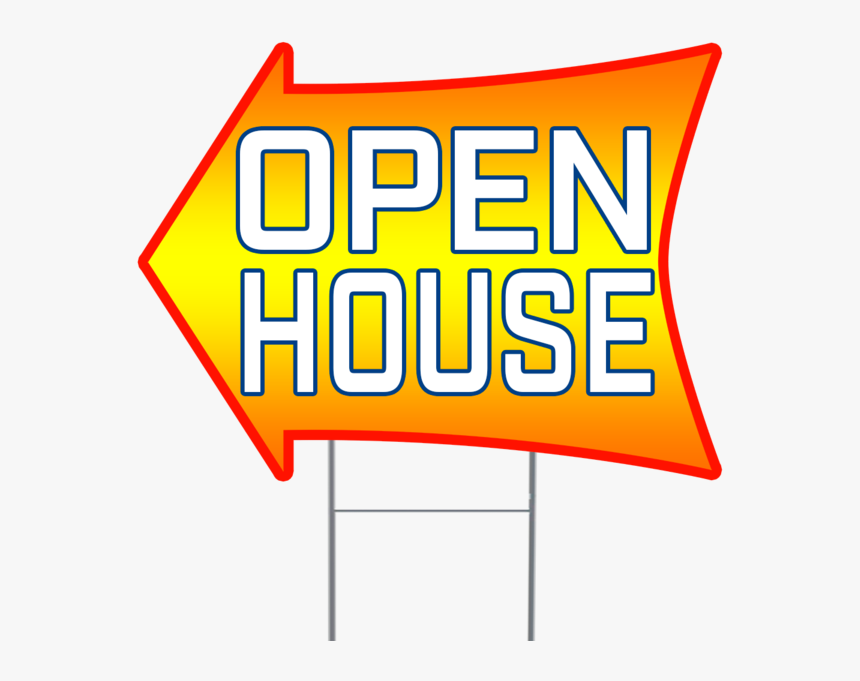 Open House 2 Sided Arrow Yard Sign Clipart , Png Download - Clip Art, Transparent Png, Free Download