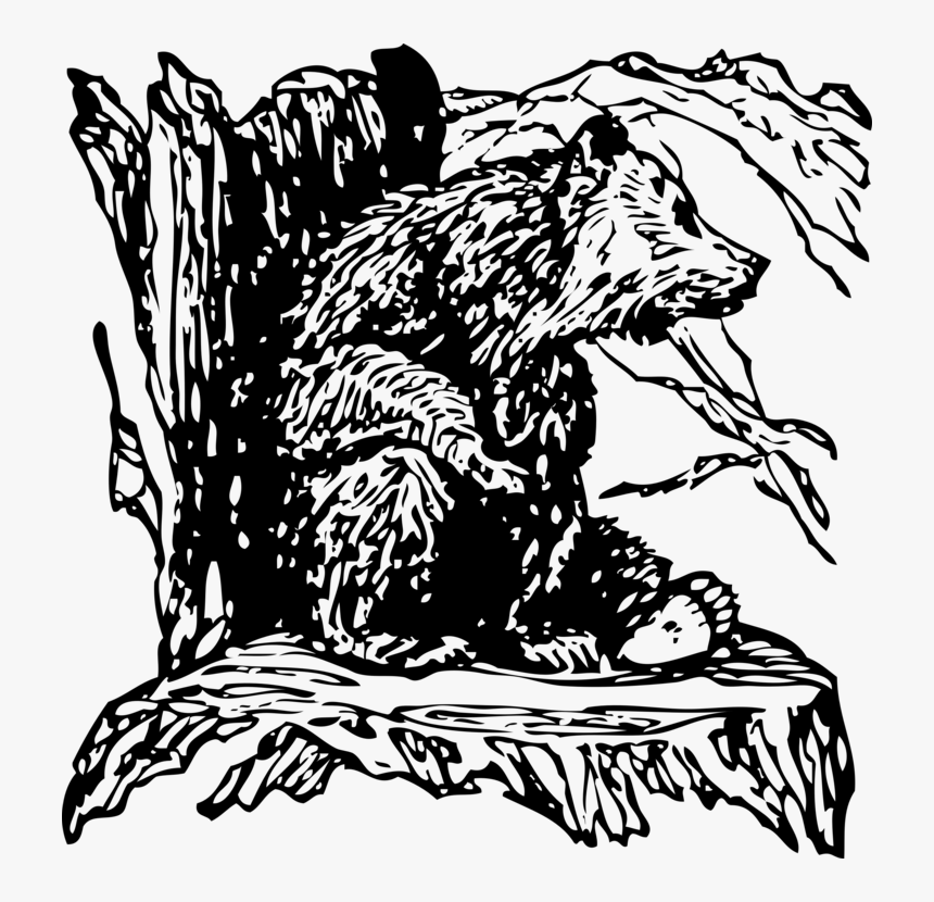 Tree Stump Computer Icons Stump Grinder Download Drawing - Drawn Bear On A Stump, HD Png Download, Free Download