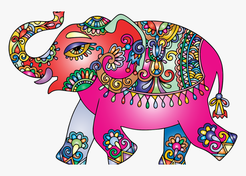 Blogging Clipart Research Finding - Color Elephant Drawing, HD Png Download, Free Download