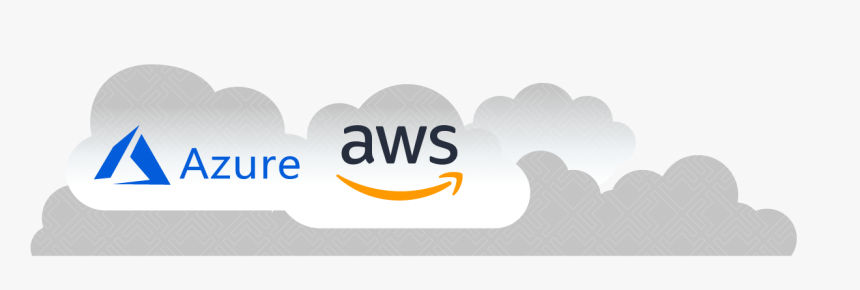 Azure And Aws Logo In A Floating Cloud - Illustration, HD Png Download, Free Download