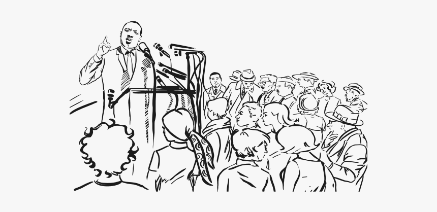 Martin Luther King Jr Giving Speech - Martin Luther Speech Drawing, HD Png Download, Free Download