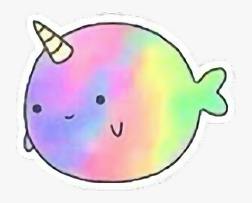 Unicorn Fishy Walrus Rainbow Anime Cutefreetoedit - Cartoon Fat Narwhal, HD Png Download, Free Download