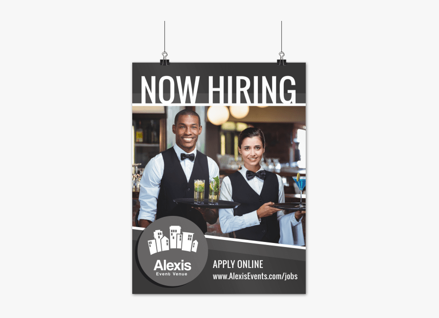 Now Hiring Poster Template Preview - Restaurant Waiter And Waitress, HD Png Download, Free Download