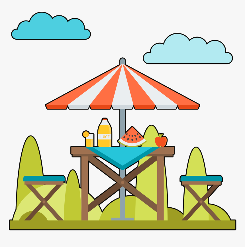 Outdoor Colored Hand Drawn Picnic Png And Psd - Portable Network Graphics, Transparent Png, Free Download