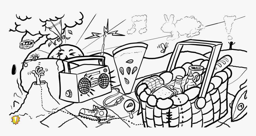 Epic Picnic Doodle - Line Art, HD Png Download, Free Download