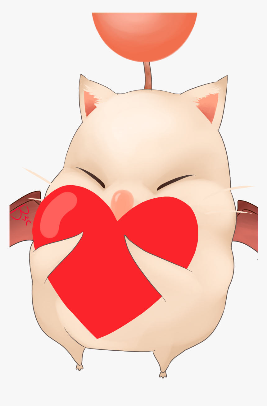 Catblobheart But It’s A Moogle - Cartoon, HD Png Download, Free Download