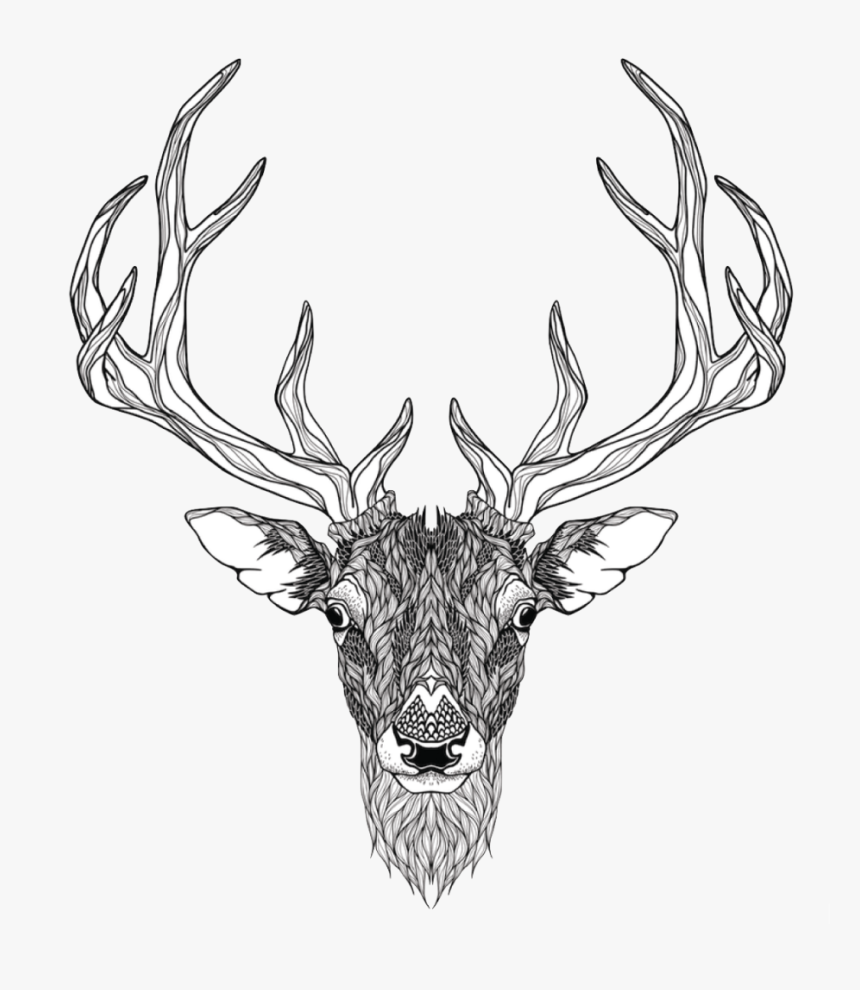 Elk Abziehtattoo Deer Totem Red Free Transparent Image - Deer Totem Pole Drawing, HD Png Download, Free Download