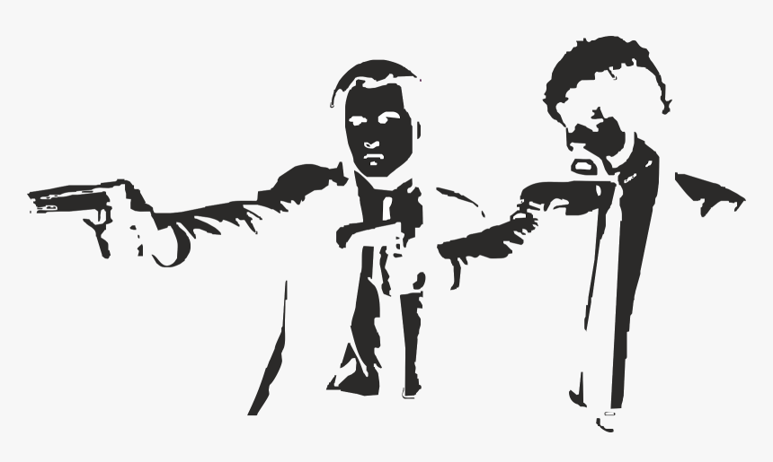 Daft Punk Clipart Black And White - Pulp Fiction Art Png, Transparent Png, Free Download