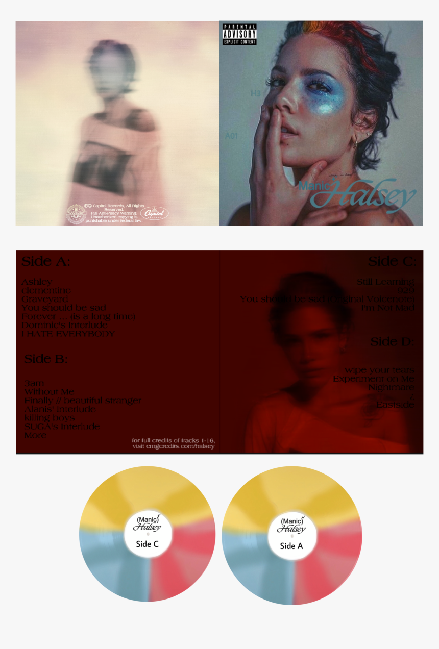 #halsey #manic Deluxe 2lp Vinyl Concept #freetoedit - Girl, HD Png Download, Free Download