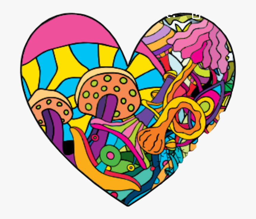 #heart #trippy #hippie #thebeatles #psychedelic #acid - Hippie Stickers, HD Png Download, Free Download